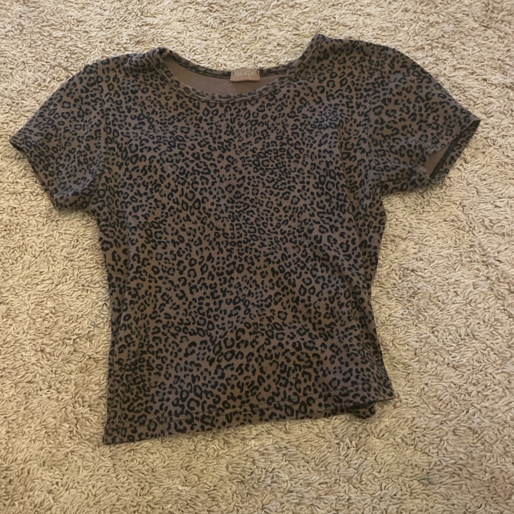 brandy melville cheetah baby tee
